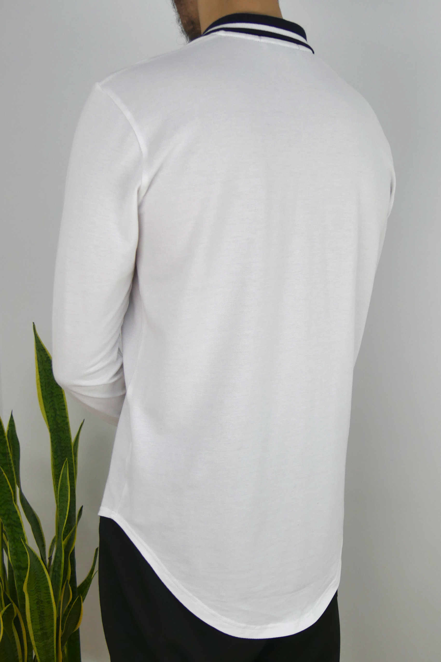 Polo manches longues - blanc