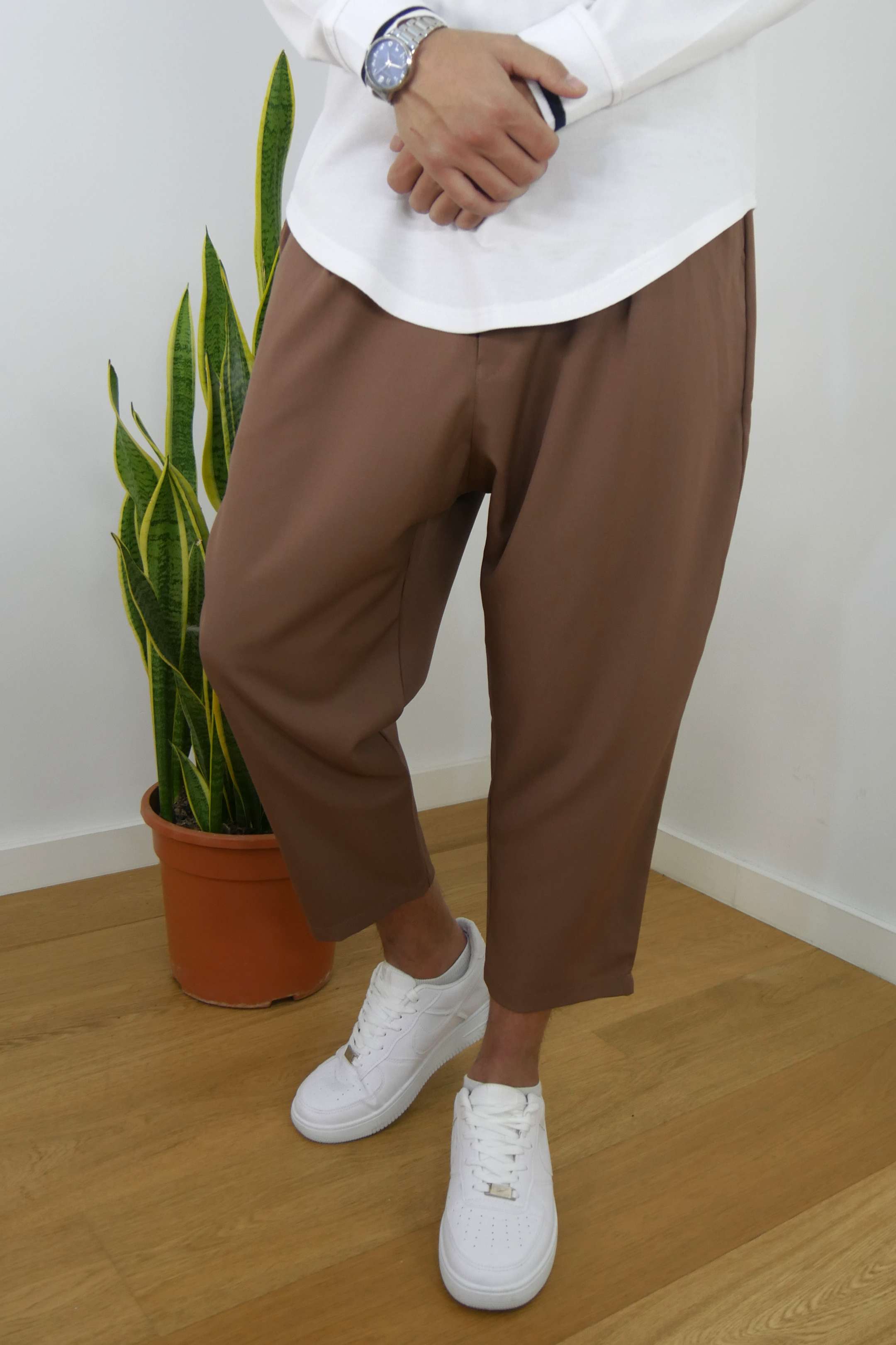 Sarouel Lin classique - marron