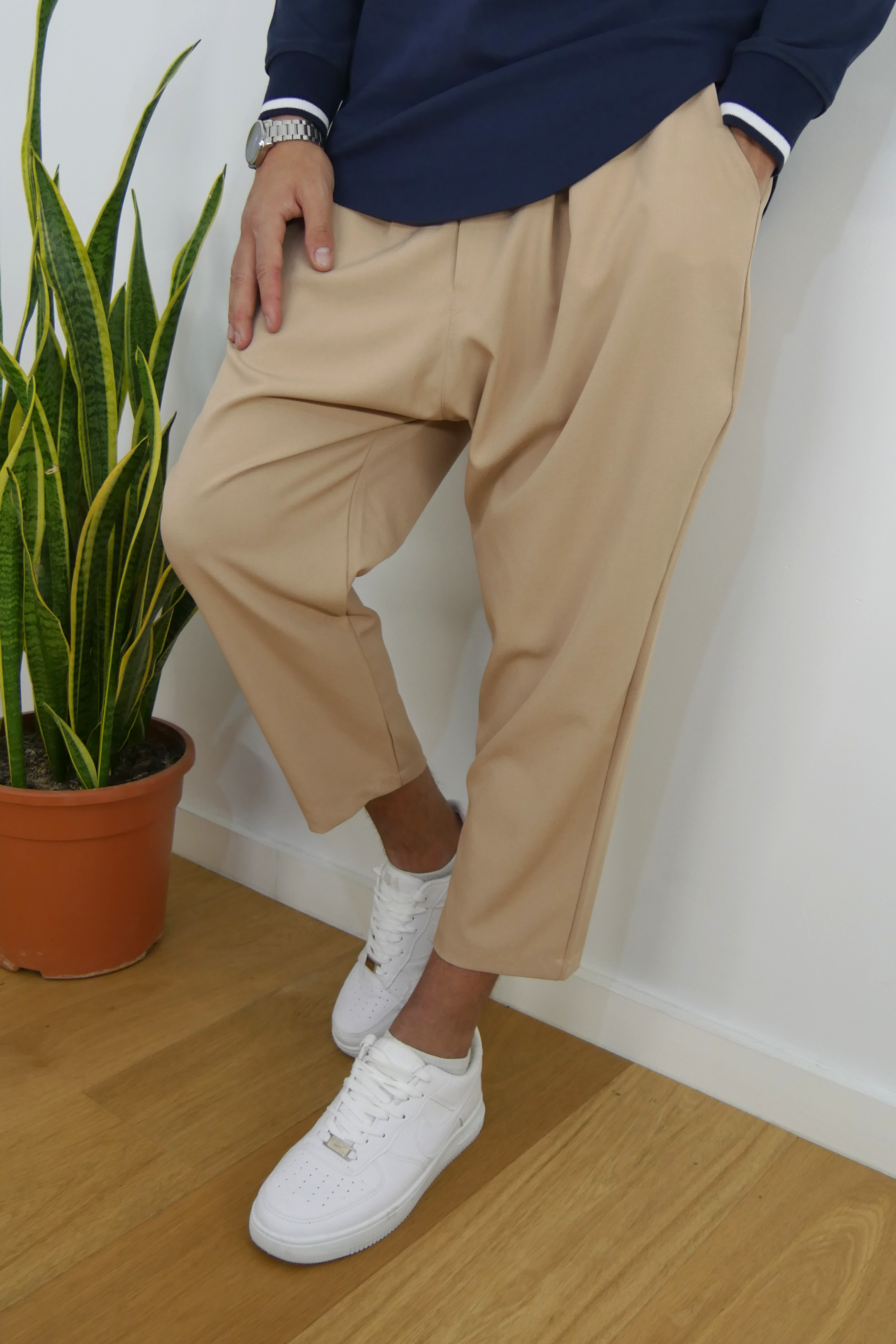 Sarouel Lin classique - beige